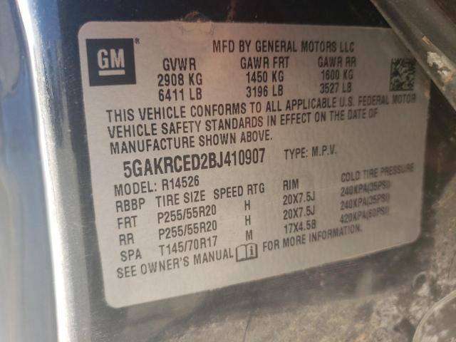 5GAKRCED2BJ410907 - 2011 BUICK ENCLAVE CXL BLACK photo 13