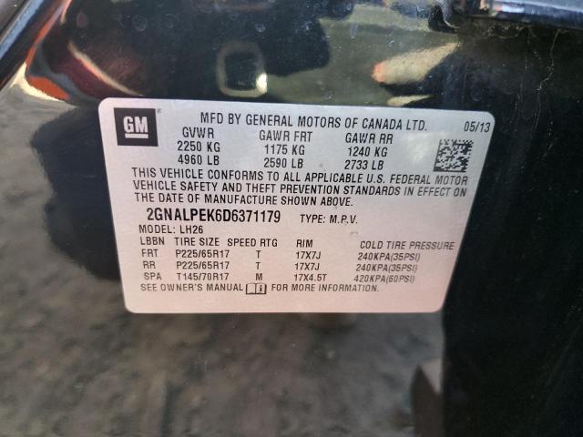 2GNALPEK6D6371179 - 2013 CHEVROLET EQUINOX LT BLACK photo 12