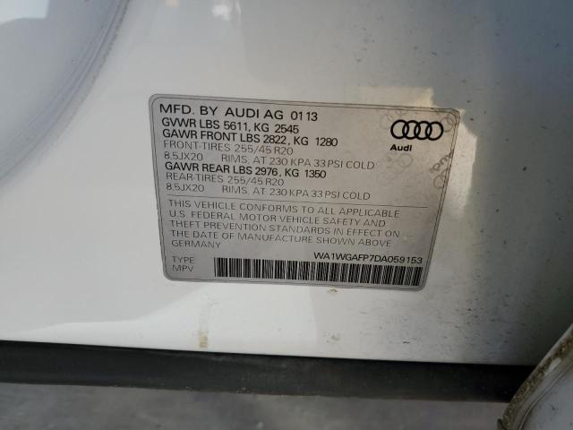 WA1WGAFP7DA059153 - 2013 AUDI Q5 PRESTIGE WHITE photo 13