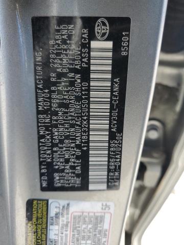 4T1BE32K45U501110 - 2005 TOYOTA CAMRY LE SILVER photo 12