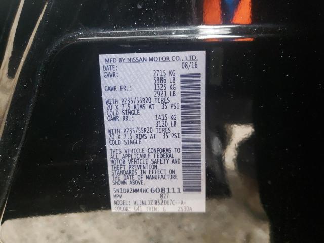 5N1DR2MM4HC608111 - 2017 NISSAN PATHFINDER S BLACK photo 13