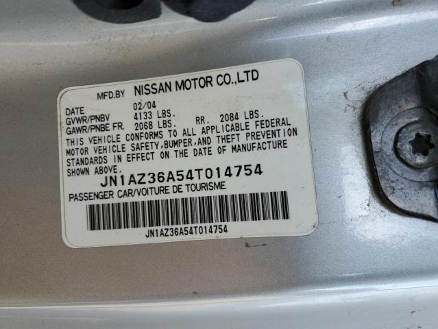 JN1AZ36A54T014754 - 2004 NISSAN 350Z ROADSTER SILVER photo 12