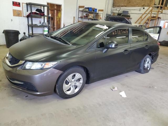 2HGFB2F55DH573322 - 2013 HONDA CIVIC LX GRAY photo 1