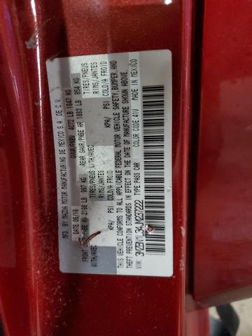 3MZBN1L34JM237222 - 2018 MAZDA 3 TOURING RED photo 12