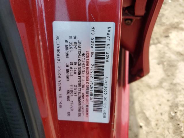 JM1BM1M74F1225342 - 2015 MAZDA 3 GRAND TOURING RED photo 12