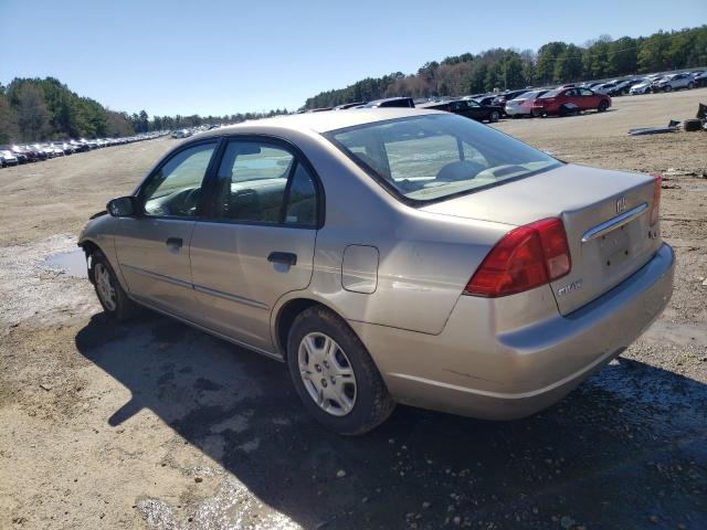 1HGES16581L018904 - 2001 HONDA CIVIC LX TAN photo 2