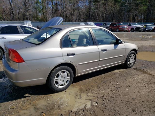 1HGES16581L018904 - 2001 HONDA CIVIC LX TAN photo 3