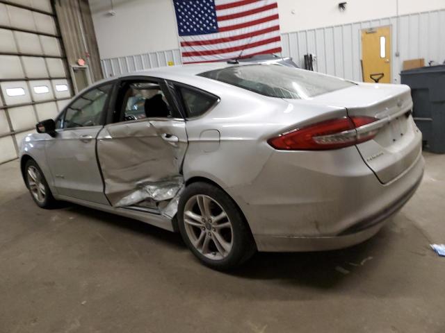 3FA6P0LU5JR248627 - 2018 FORD FUSION SE HYBRID SILVER photo 2