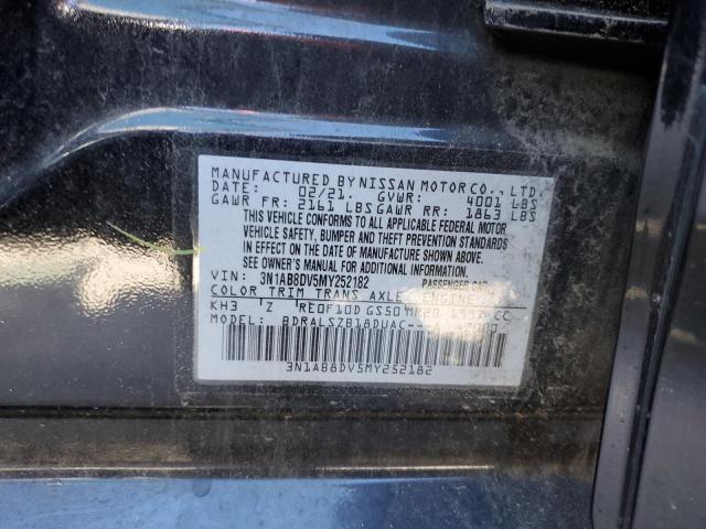 3N1AB8DV5MY252182 - 2021 NISSAN SENTRA SR BLACK photo 12