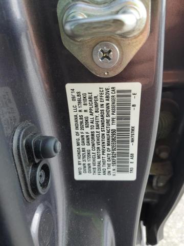 19XFB2F92EE082950 - 2014 HONDA CIVIC EXL ნაცრისფერი ფოტო 12