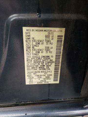 5N1AR18W16C602241 - 2006 NISSAN PATHFINDER LE ლურჯი ფოტო 13