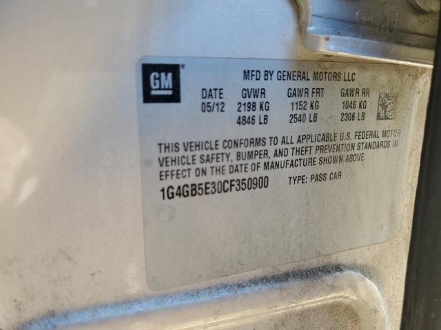 1G4GB5E30CF350900 - 2012 BUICK LACROSSE CONVENIENCE 金色 照片 12