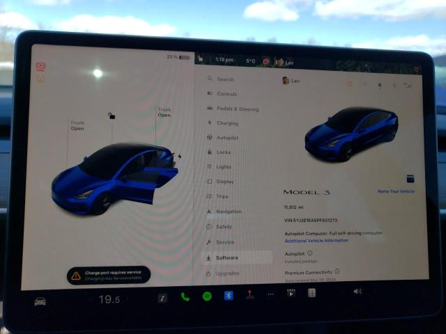 5YJ3E1EA5PF501273 - 2023 TESLA MODEL 3 Mavi foto 9