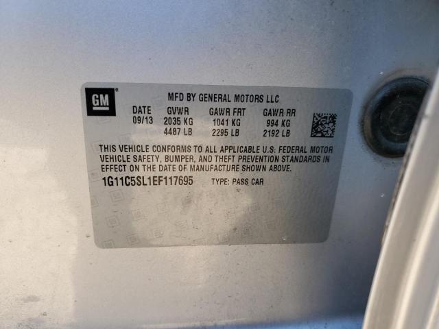 1G11C5SL1EF117695 - 2014 CHEVROLET MALIBU 1LT 银色 照片 12