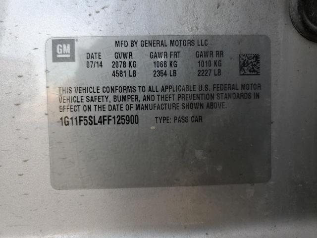 1G11F5SL4FF125900 - 2015 CHEVROLET MALIBU LTZ SILVER photo 12