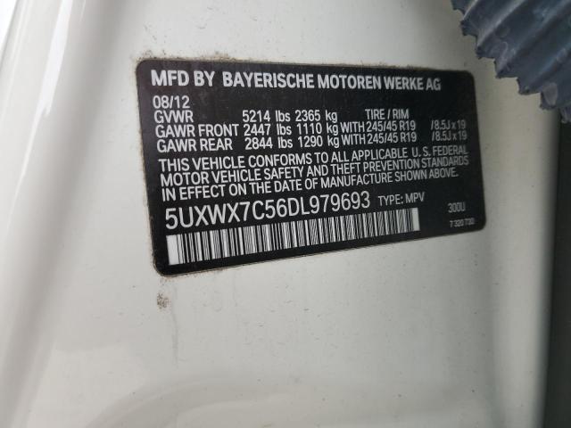 5UXWX7C56DL979693 - 2013 BMW X3 XDRIVE35I WHITE photo 14