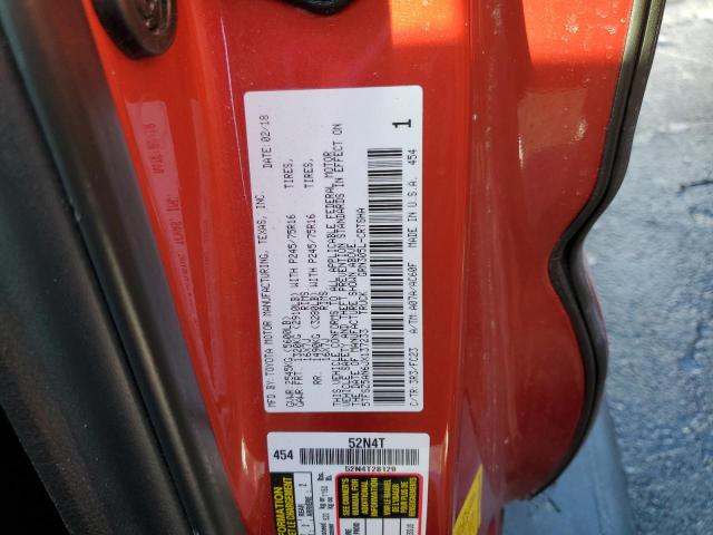 5TFSZ5AN6JX137233 - 2018 TOYOTA TACOMA ACCESS CAB RED photo 12