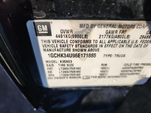 1GCHK34U96E171885 - 2006 CHEVROLET SILVERADO K3500 BLACK photo 10