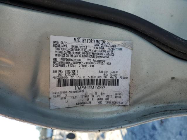 1FAFP56U36A153882 - 2006 FORD TAURUS SEL SILVER photo 12