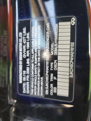 SJKCH5CP4HA016152 - 2017 INFINITI QX30 BASE BLACK photo 12