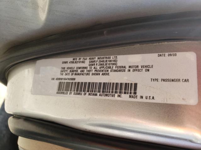 4S3BH815547620009 - 2004 SUBARU LEGACY OUTBACK H6 3.0 SPECIAL SILVER photo 14