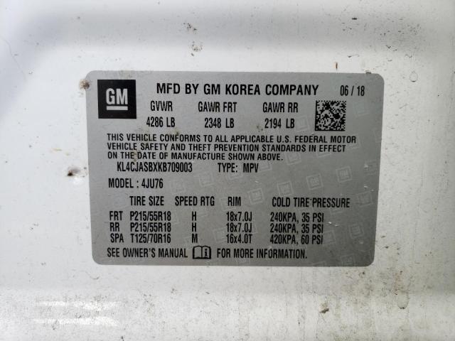 KL4CJASBXKB709003 - 2019 BUICK ENCORE PREFERRED Күлгін фото 13