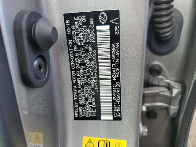 JTHY3JBH1K2002266 - 2019 LEXUS UX 200 GRAY photo 12