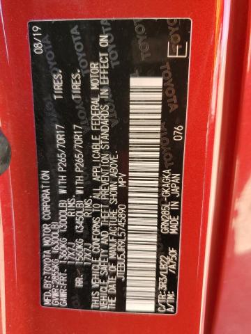 JTEBU5JR9L5745890 - 2020 TOYOTA 4RUNNER SR5/SR5 PREMIUM 红色 照片 12