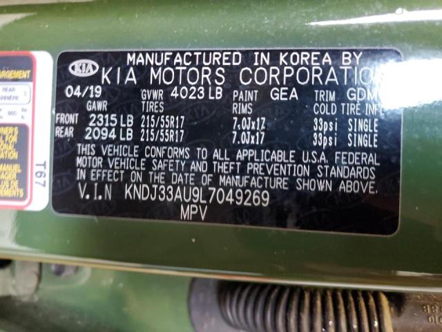 KNDJ33AU9L7049269 - 2020 KIA SOUL EX GREEN photo 12