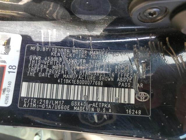 4T1BK1EB0DU077688 - 2013 TOYOTA AVALON BASE 黑色 照片 13