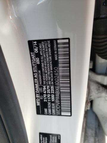 WDDVP9ABXEJ002450 - 2014 MERCEDES-BENZ B ELECTRIC WHITE photo 12