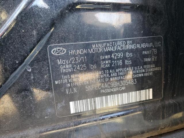 5NPEC4AC9BH305483 - 2011 HYUNDAI SONATA SE BLACK photo 12