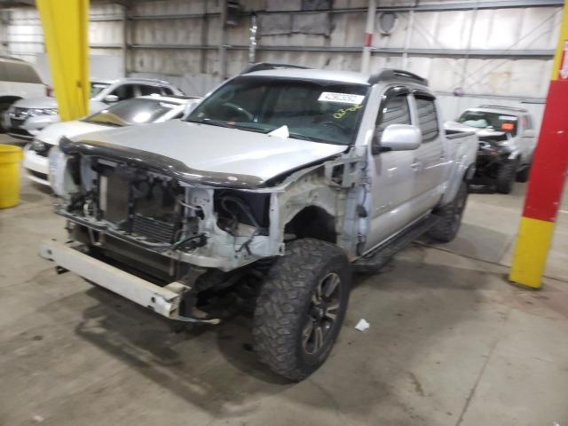 5TEMU52N56Z184310 - 2006 TOYOTA TACOMA DOUBLE CAB LONG BED SILVER photo 1