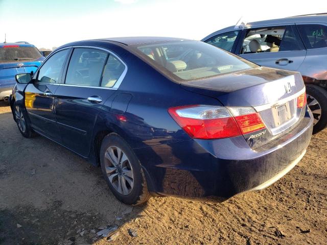 1HGCR2F33EA208800 - 2014 HONDA ACCORD LX BLUE photo 2