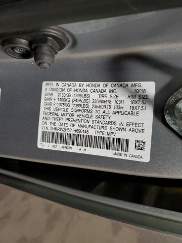 2HKRW2H52JH690145 - 2018 HONDA CR-V EX SILVER photo 13