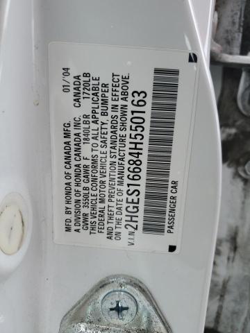 2HGES16684H550163 - 2004 HONDA CIVIC LX WHITE photo 12