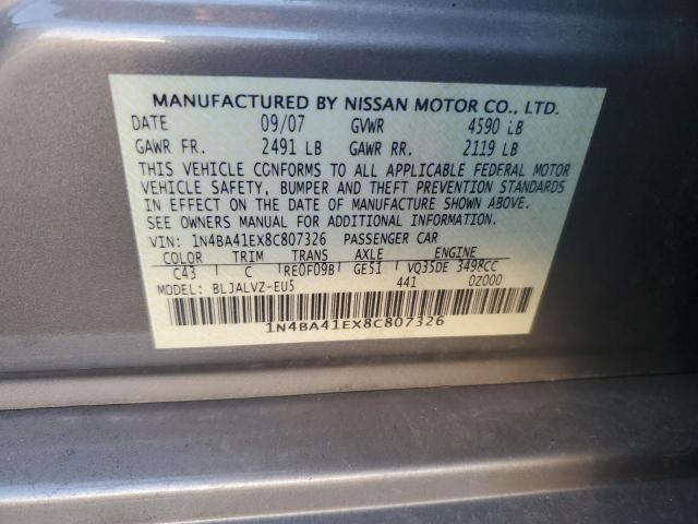 1N4BA41EX8C807326 - 2008 NISSAN MAXIMA SE TAN photo 12