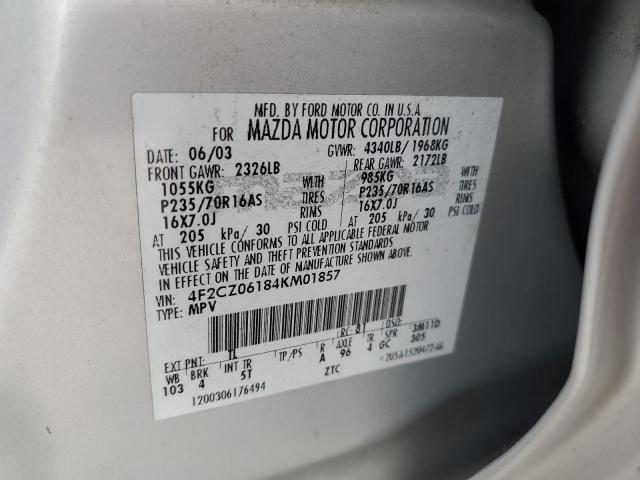 4F2CZ06184KM01857 - 2004 MAZDA TRIBUTE ES 银色 照片 13