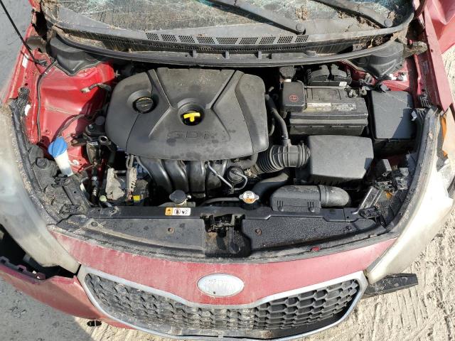 KNAFX4A84E5165669 - 2014 KIA FORTE EX RED photo 11