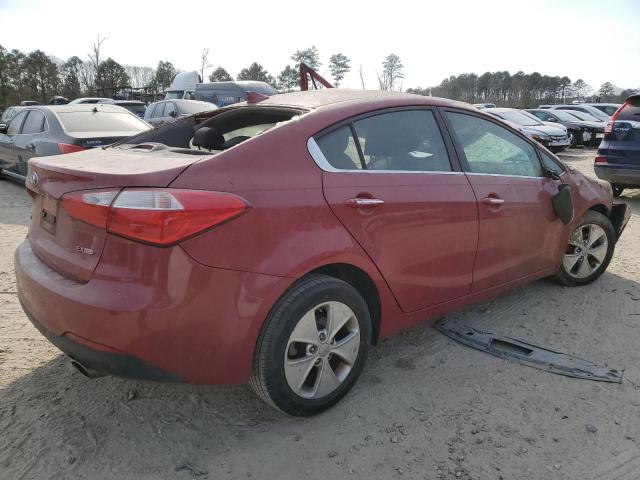 KNAFX4A84E5165669 - 2014 KIA FORTE EX RED photo 3