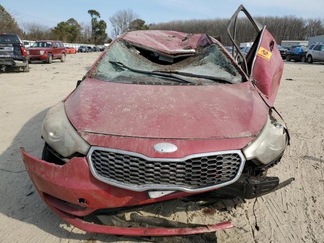 KNAFX4A84E5165669 - 2014 KIA FORTE EX RED photo 5