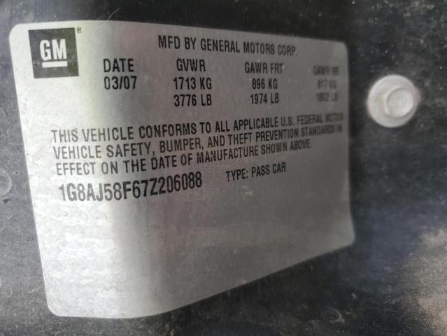 1G8AJ58F67Z206088 - 2007 SATURN ION LEVEL 2 BLUE photo 13