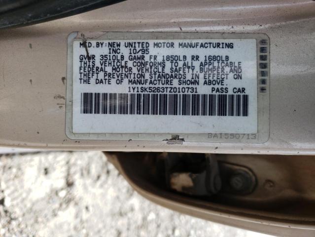 1Y1SK5263TZ010731 - 1996 GEO PRIZM BASE BEIGE photo 12