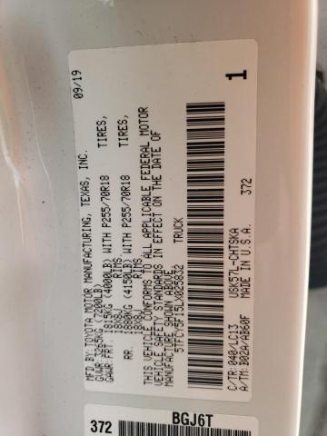 5TFCY5F15LX025832 - 2020 TOYOTA TUNDRA DOUBLE CAB SR/SR5 WHITE photo 13