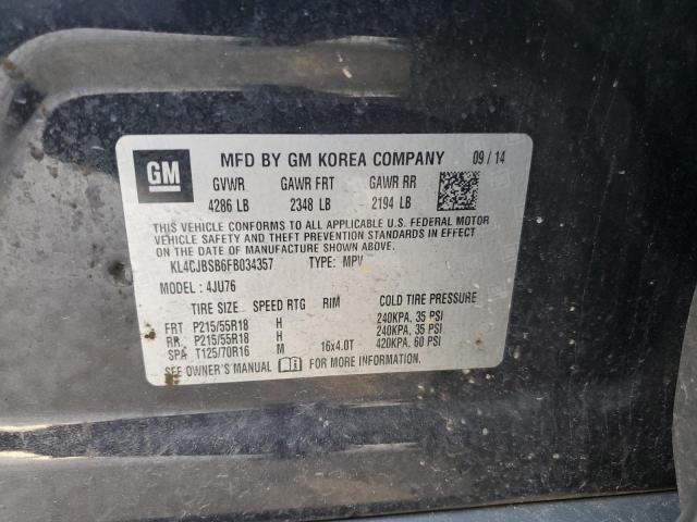 KL4CJBSB6FB034357 - 2015 BUICK ENCORE CONVENIENCE 黑色 照片 12