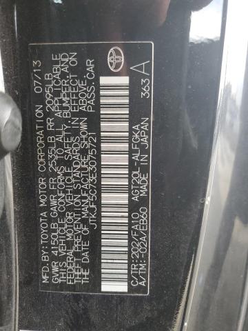 JTKJF5C73E3075721 - 2014 TOYOTA SCION TC 黑色 照片 12