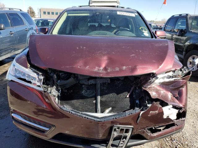 5FRYD4H4XGB034513 - 2016 ACURA MDX TECHNOLOGY MAROON photo 5