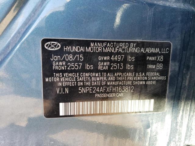 5NPE24AFXFH163812 - 2015 HYUNDAI SONATA SE BLUE photo 12