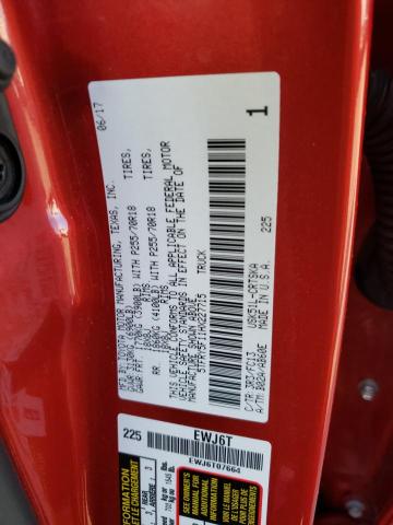 5TFRY5F11HX227715 - 2017 TOYOTA TUNDRA DOUBLE CAB SR/SR5 RED photo 12
