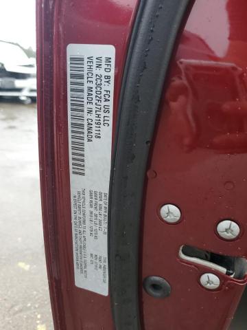 2C3CDZFJ7LH191118 - 2020 DODGE CHALLENGER R/T SCAT PACK MAROON photo 12